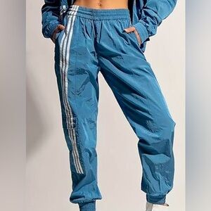 adidas IVY PARK Blue pants w/White 3-Stripe Nylon Track Joggers Size 2X H33308